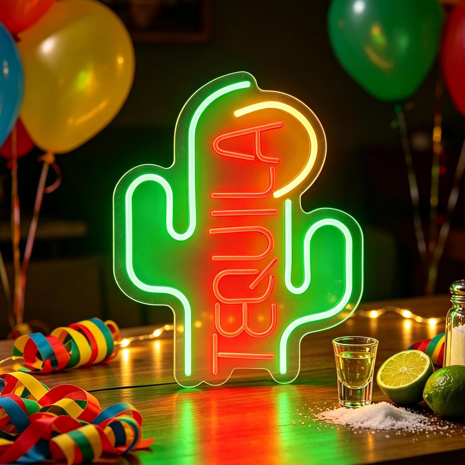 Neon Sign Party - テキーラカクタスネオンサイン USB電源 LEDネオンライト 壁飾り バー レストラン
