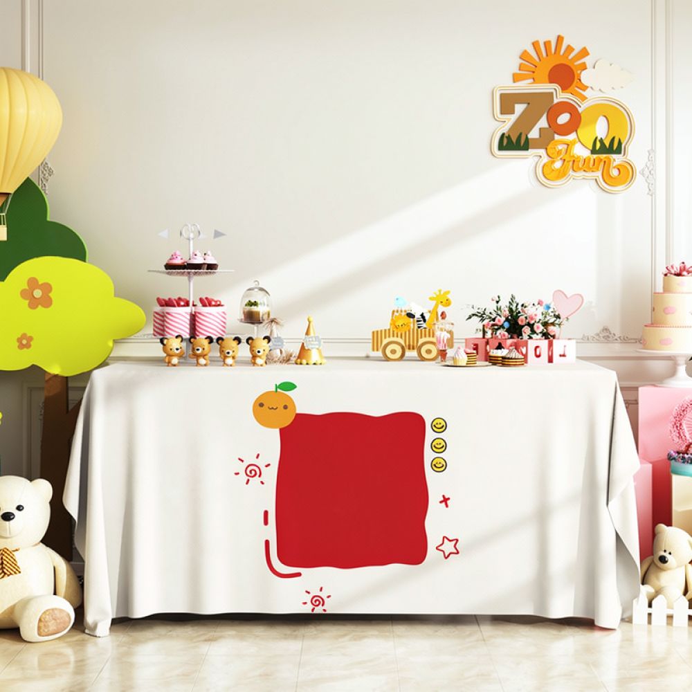 Dessert Table Backdrop - お祝いのテーブルクロス、誕生日パーティーの装飾、子供向けのテーブルカバー、デザートテーブルの背景、生地