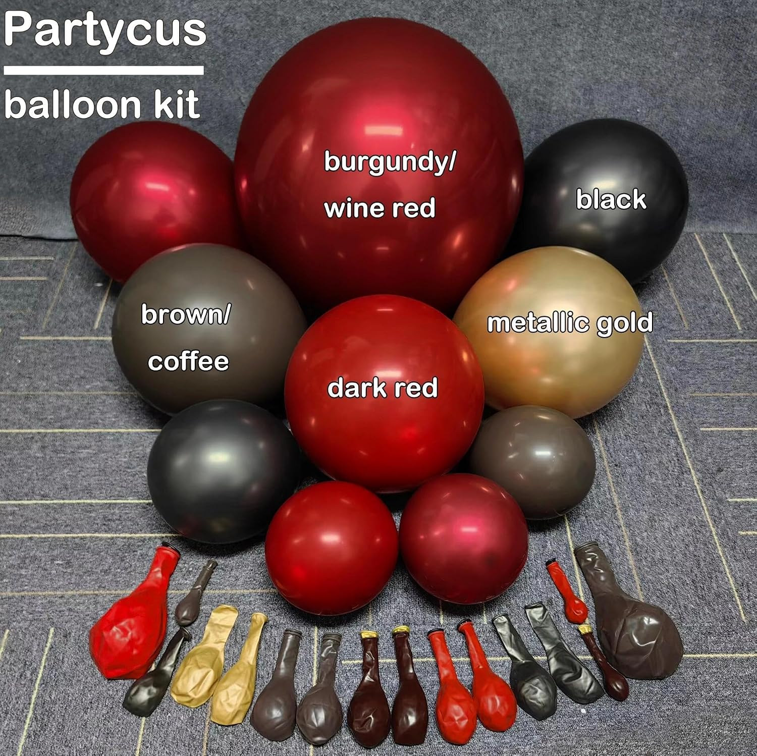 ハロウィンバルーンアーチキット、ダブルスタッフドダークレッド - Balloon Arch Kit のレビューと価格