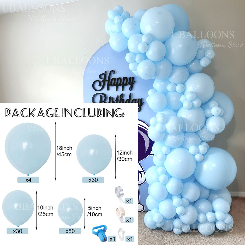 148 個ライトブルーバルーンアーチ 18/12/10/5  - Balloon Arch Kit のレビューと価格