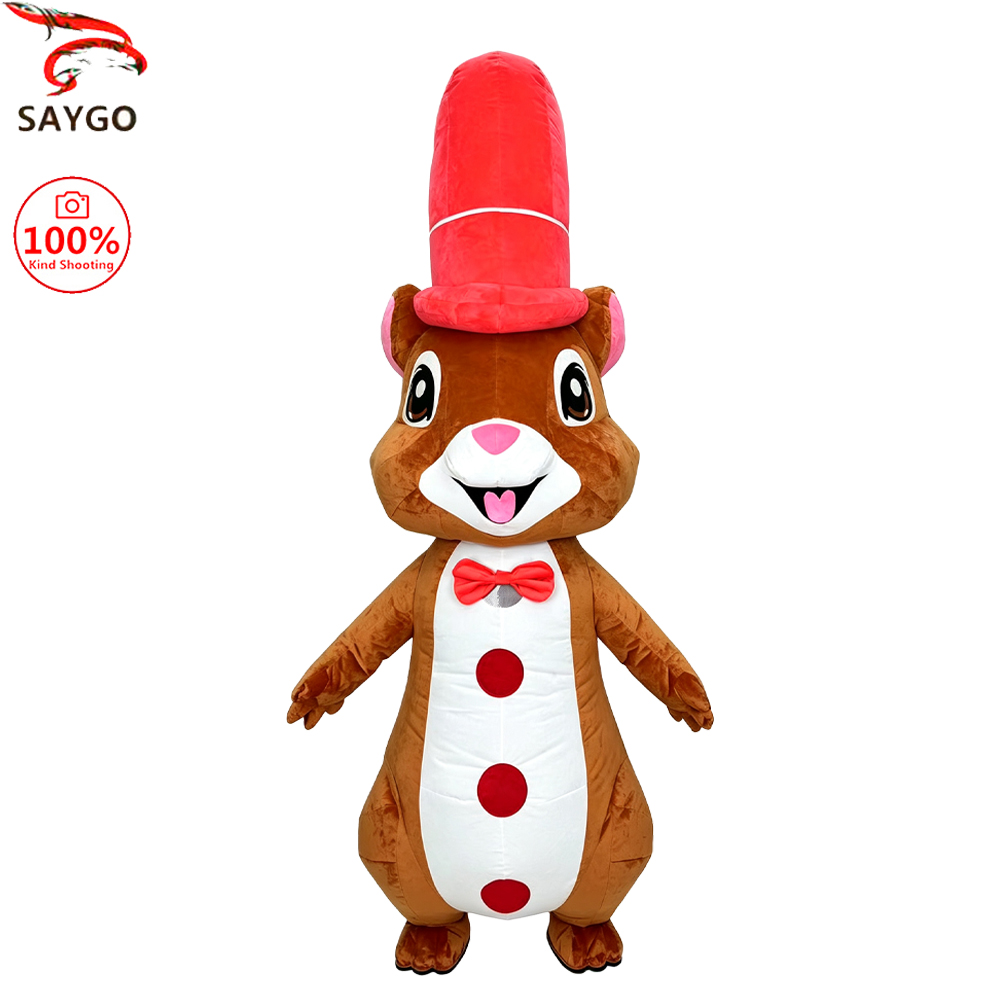 SAYGO 赤い帽子をかぶったリスの着ぐるみ、マスコットパレ - Event Party のレビューと価格