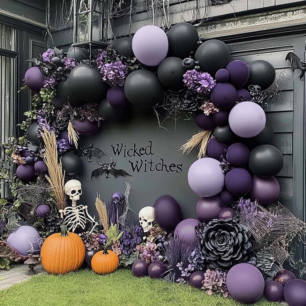 黒紫のバルーンアーチキット、ダブルスタッフのダークパープルと - Balloon Arch Kit のレビューと価格