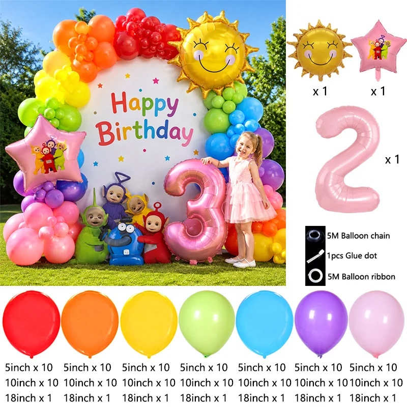 「テレタビーズ」のキャラクターが描かれたバルーンアーチキット - Balloon Arch Kit のレビューと価格