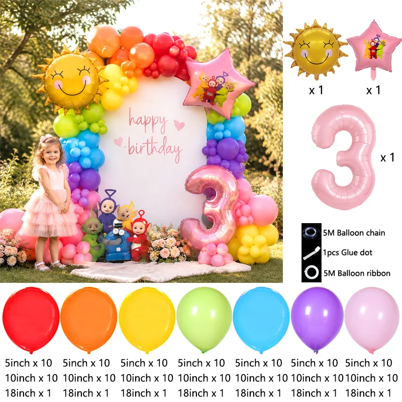 「テレタビーズ」のキャラクターが描かれたバルーンアーチキット - Balloon Arch Kit のレビューと価格