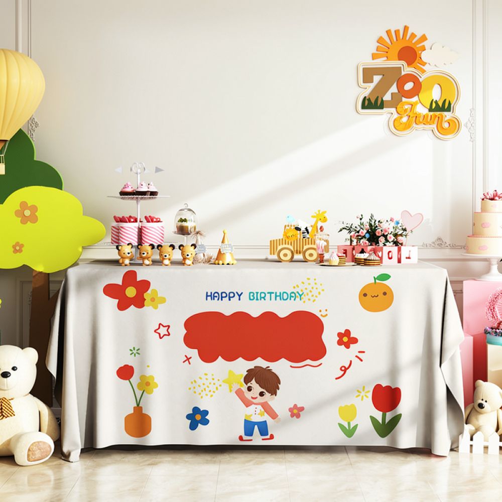 お祝いのテーブルクロス、誕生日パーティーの装飾、子供向けのテ - Dessert Table Backdrop のレビューと価格