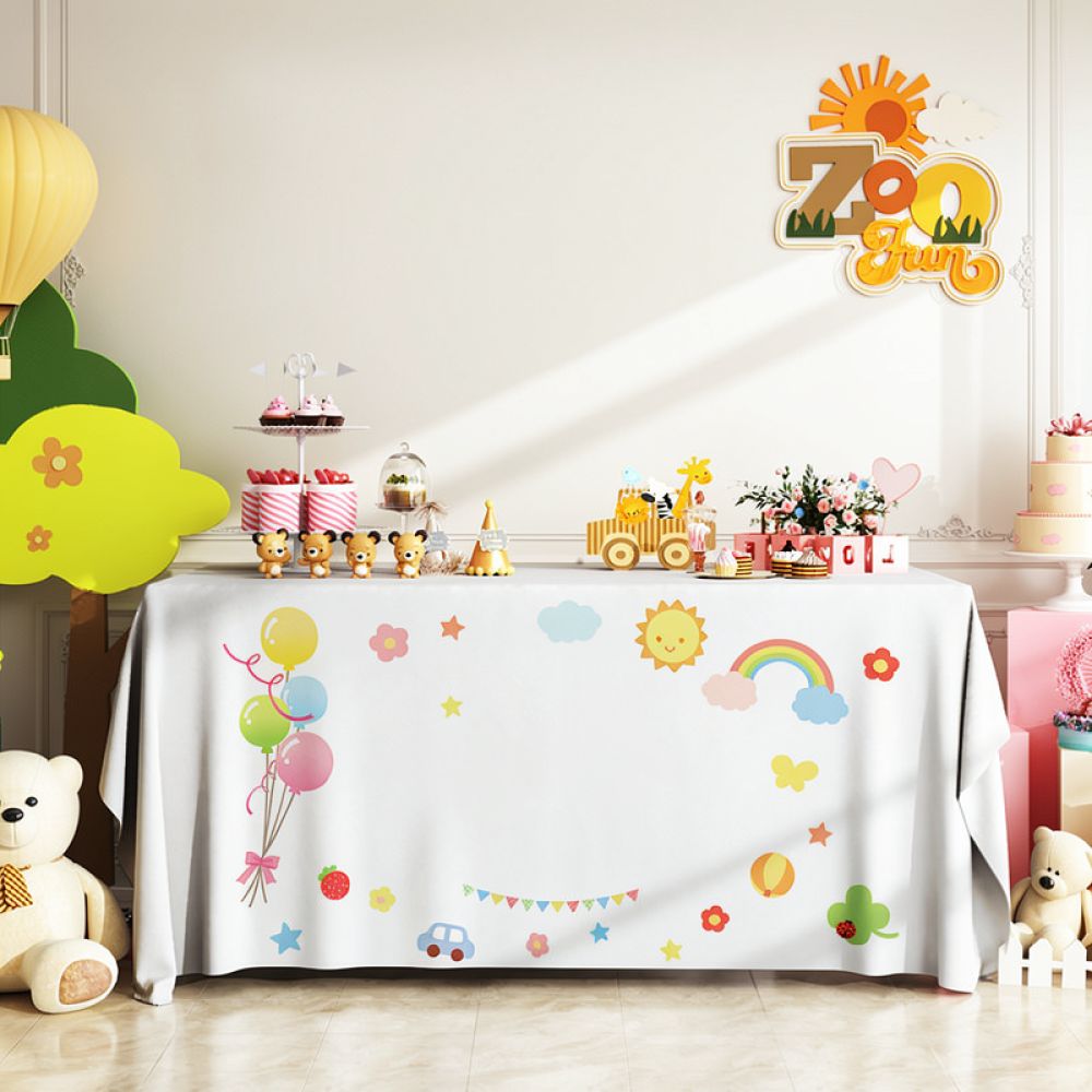 お祝いのテーブルクロス、誕生日パーティーの装飾、子供向けのテ - Dessert Table Backdrop のレビューと価格