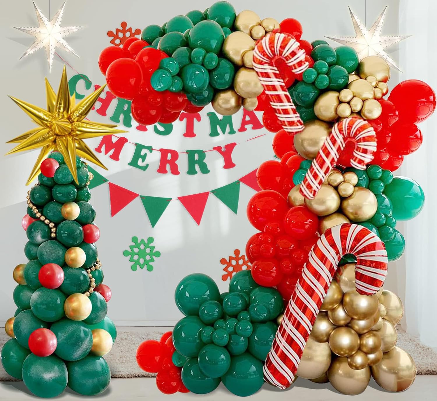 クリスマスパーティーデコレーション用のクリスマスバルーンガー - Balloon Arch Kit のレビューと価格