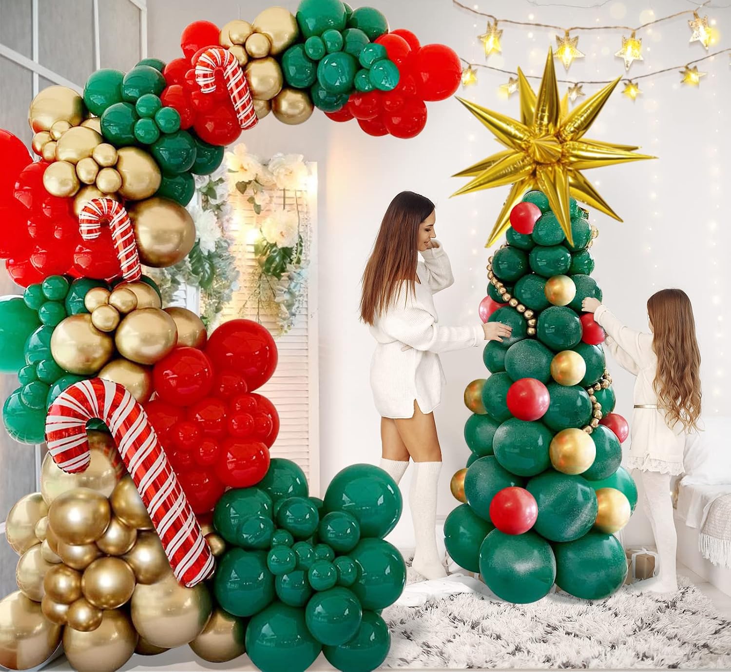 クリスマスパーティーデコレーション用のクリスマスバルーンガー - Balloon Arch Kit のレビューと価格