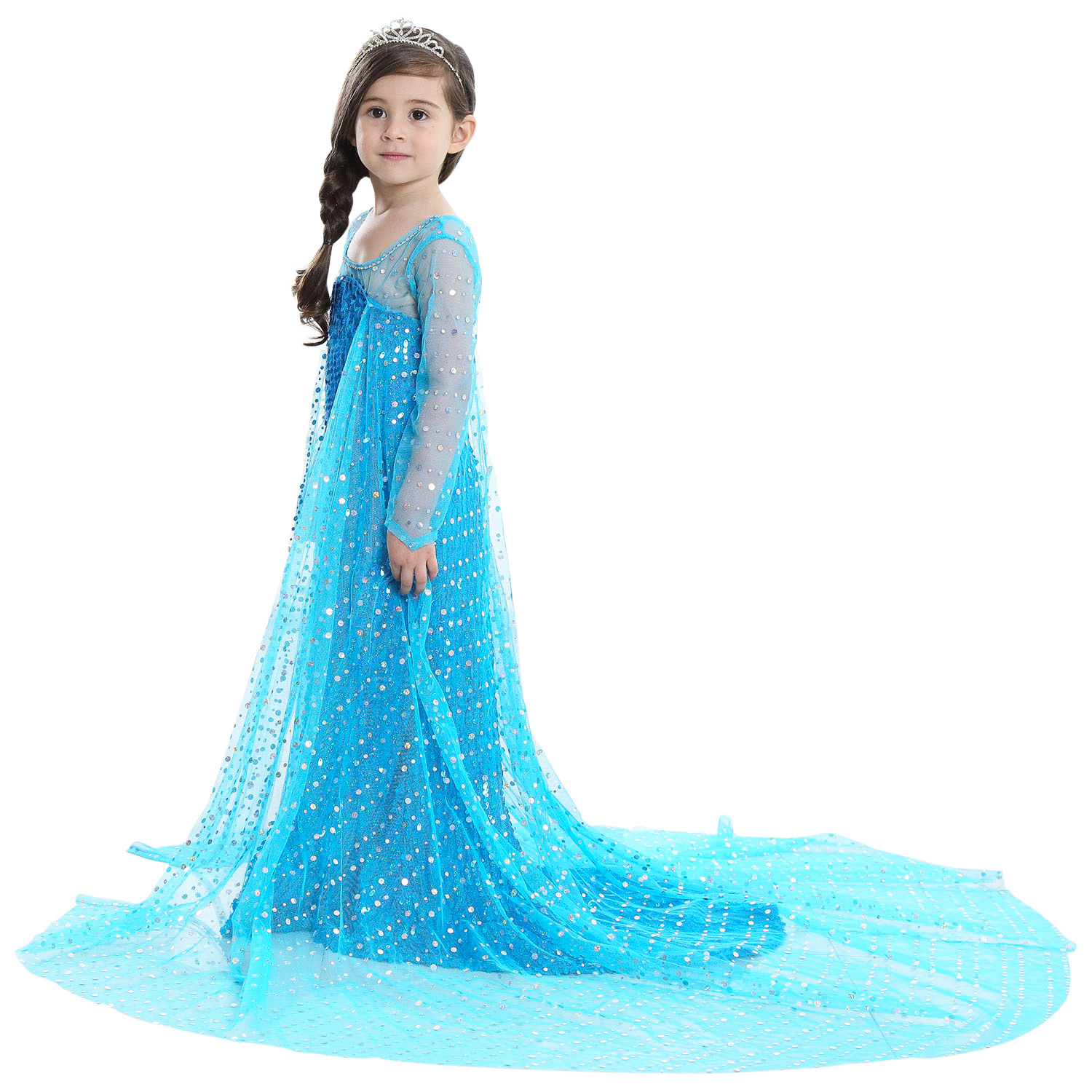 女の子用プリンセスコスチューム キッズ用スパンコールチュール - Glitter Tablecloth のレビューと価格